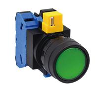 hw1l-m110q4g Idec HW Series Series Illuminated Push Button, Momentary, Panel Mount, 22.3mm Cutout, SPST, Green LED, 24V ac/dc, IP20,