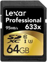 lsd64gcbeu633 Lexar 64 GB SDXC SD Card, Class 10, UHS-1 U3