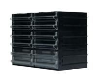 280-6417 RS PRO 12 Drawer Storage Unit, Polystyrene, 169mm x 225mm x 133mm, Black, Transparent