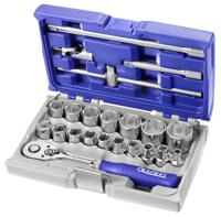 e032900 Expert by Facom 22-Piece Metric 1/2 in Standard Socket Set with Ratchet, 6 point