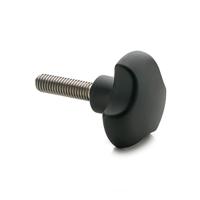 167491 Elesa  Black 3-Arm Clamping Knob, M10, Threaded Stud