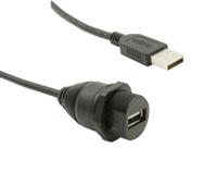 pxp0023a2m00a Bulgin USB 2.0, Female USB A to Male USB A, 2m