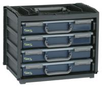 136242 Raaco 64 Cell Black, Grey PC, PP, Adjustable Compartment Box, 310mm x 376mm x 265mm