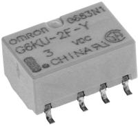g6ku-2f-y-dc3 Omron Surface Mount Latching Signal Relay, 3V dc Coil, 1A Switching Current, DPDT