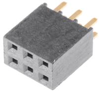 ssw-103-01-g-d Samtec SSW Series Straight Through Hole Mount PCB Socket, 6-Contact, 2-Row, 2.54mm Pitch, Solder Termination