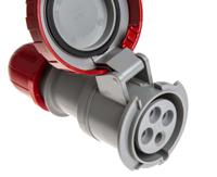 3183246 Scame IP66, IP67 Red Cable Mount 3P + E Industrial Power Socket, Rated At 32A, 415 V