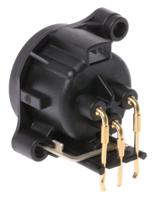 nc3mah Neutrik Panel Mount XLR Connector, Right Angle, Male, 50 V, 3 Way, Gold Cobalt over Enickel Plating