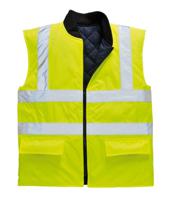 s469yerl Bodywarmer Yellow Hi Vis Reversible Clas