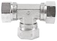 6j6mk4s Parker Hydraulic Tee Threaded Adapter 6J6MK4S, Connector A G 3/8 Female Connector B G 3/8 Female