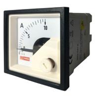 186-2413 RS PRO Analogue Panel Ammeter 10 (Input, Scale)A AC, 45mm x 45mm, 1 % Moving Iron