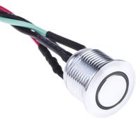 175-8543 RS PRO Illuminated Push Button Switch, Momentary, Panel Mount, 16mm Cutout, SPST, White LED, 36V dc, IP67