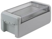 96023125-b-140806-pc-v0-g-7035 Bopla Bocube Series Light Grey Polycarbonate V0 Enclosure, IP66, IP68, IK07, Transparent Lid, 151 x 80 x 60mm