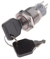 877-1993 RS PRO IP40 Key Switch, DPDT, 5 A 2-Way