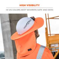 12641 Ergodyne 100% Polyester Orange Hard Hat Neck Guard, Hard Hat