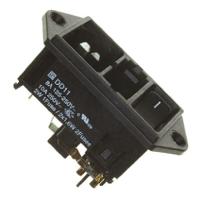 dd1101211110 Schurter 10A, 250 V Male Panel Mount IEC Connector 2 Pole DD11.0121.1110, Quick Connect 2 Fuse