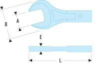 2013 Facom 20 Series Open end insert, 13 mm, 12 x 7mm Insert