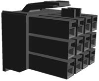 176278-9 TE Connectivity, AMP Universal Power Male Connector Housing, 3.96mm Pitch, 12 Way, 3 Row