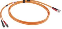 535-7395 RS PRO ST to ST Duplex Multi Mode OM1 Fibre Optic Cable, 62.5/125μm, Orange, 2m