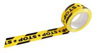 282-5127 RS PRO Black/Yellow PVC 33mm Hazard Tape, 0.15mm Thickness "Stop"