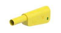 662025-20 Staubli Green/Yellow Plug Banana Plug, 4 mm Connector, Screw Termination, 32A, 600 → 1000V, Gold Plating