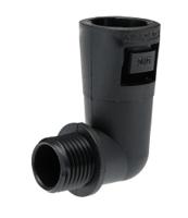 7tca296000r0361-al16m16c90bl Adaptaflex 90° Elbow, Conduit Fitting, 16mm Nominal Size, M16, Nylon 66, Black IP66 rating