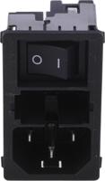kmf1116111 Schurter 6A, 250 V ac Male Snap-In Filtered IEC Connector 2 Pole KMF1.1161.11, Solder 2 Fuse