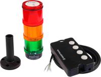 64900003 Werma KombiSIGN 72 Series Green, Red, Yellow Andon Light Kit, 3 Lights, 24 V dc, 90 → 250 V ac, Base Mount