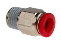 c01250828 Norgren Straight Threaded Adaptor, Push In 8 mm to R 1/4, Threaded-to-Tube Connection Style