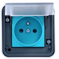 xev080 Hager Witty Grey 1 Gang Plug Socket, 2P+T Poles, 16A, French 2P, Indoor Use