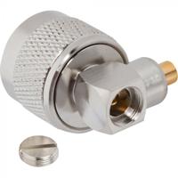 172236 Amphenol RF Plug Cable Mount N Connector, Solder Termination, Right Angle Body