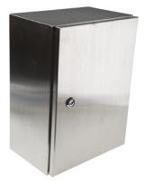 842-8342 RS PRO 304 Stainless Steel Wall Box, IP66, 400 mm x 300 mm x 200mm