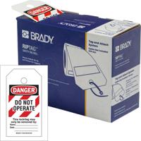 150502 Brady White on Red Safety Prohibition Tag, English Language, 250 per Pack