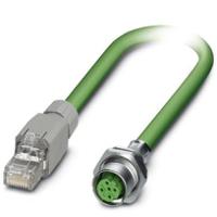 1419146 Phoenix Contact, 2m Cat5, Green M12 to Female RJ45, Shielded Shielded, Terminated