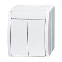 2cka001085a1621 ABB White Rocker Light Switch, 1 Way, 2 Gang, 2CKA001085A