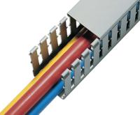 181-10248-htwd-pw-120x80-pvc-gy HellermannTyton HTWD-PW Grey Slotted Panel Trunking - Wide Slot, W120 mm x D80mm, L2m, PVC