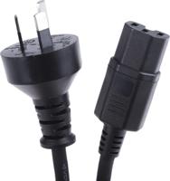 909-2178 RS PRO IEC C15 Socket to Type I Australian Plug Power Cord, 2m