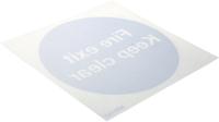 763-1945 Vinyl Fire Safety Sign, Fire exit Keep clear With English Text Self-Adhesive