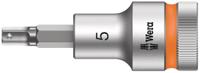 05003821001 Wera 1/2 in Drive Bit Socket, Hex Bit, 5mm, 60 mm Overall Length
