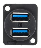 143-8926 RS PRO Straight, Panel Mount, Socket- Dual Port Type A 3.0 USB Connector