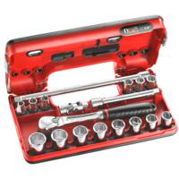 jldbox1pb Facom 3/8 in Hexagon Hexagon Socket Set Chrome Chrome Vanadium Steel