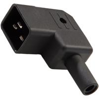 282-5486 RS PRO C20 Left Angle Cable Mount IEC Connector Male, 16A, 250 V