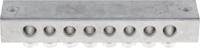 425-550 RS PRO 8-Way Double Screw Earth Terminal Block, 0 → 16 AWG Wire, Screw Down, Brass Housing