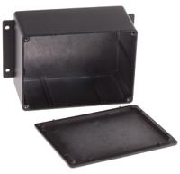 621-5034 RS PRO Black Die Cast Aluminium Enclosure, IP66, Flanged, Black Lid, 168.7 x 101.6 x 76.5mm