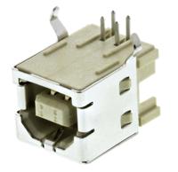 292304-2 TE Connectivity Right Angle, PCB Mount, Through Hole, Socket- Single Port Type B 2.0 USB Connector
