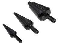 05209 EXACT 3-Piece Step Drill Bit Set for Metal, 30.5mm Max, 3mm Min, HSS Bits
