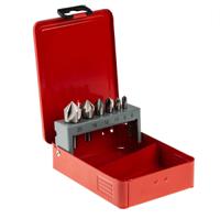 218-618 RS PRO HSS Countersink Drill Bit Set, 6 mm, 8 mm, 10 mm, 12 mm, 16 mm, 20 mm Head, 5 Flute(s), 90°, 6 Piece(s)
