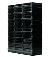 280-6426 RS PRO 24 Drawer Storage Unit, Polystyrene, 338mm x 450mm x 133mm, Black, Transparent