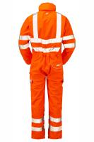 pr505-l PULSAR Orange Reusable Hi Vis Overalls, L