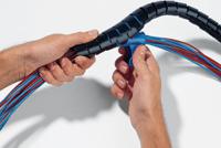 161-64401-hwpp25-pp-bk HellermannTyton Spiral Wrap, I.D 25mm, 27mm Polypropylene Helawrap Series