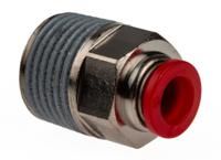 c01250848 Norgren PNEUFIT Series Straight Fitting, Push In 8 mm to R 1/2, Threaded-to-Tube Connection Style